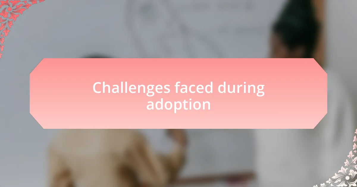 Challenges faced during adoption