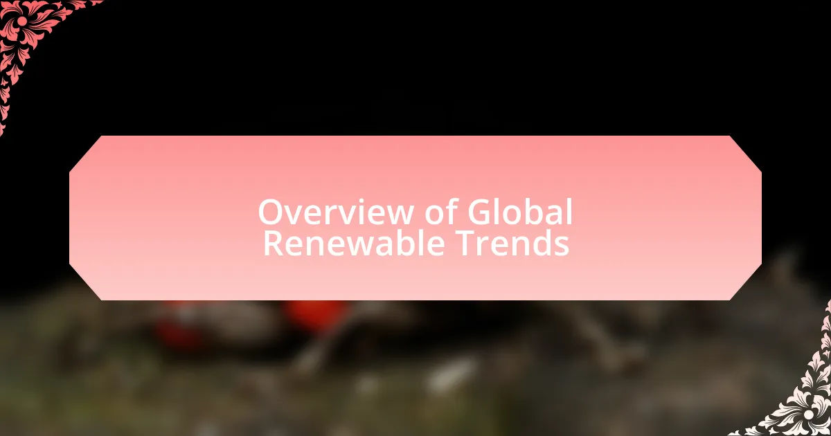 Overview of Global Renewable Trends